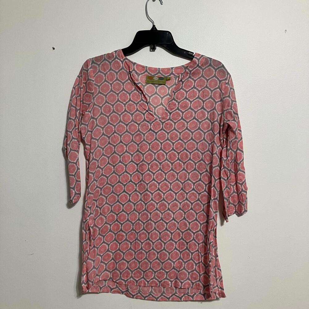 Rock Flower Paper Pink Boutique 3/4 Sleeve Tunic Size Small